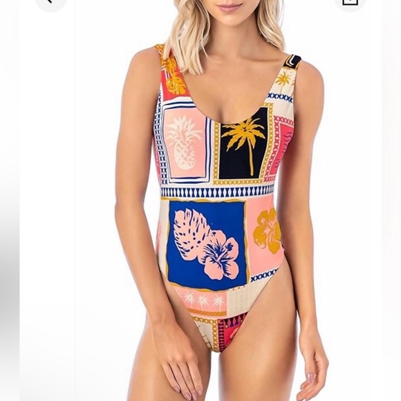 NWT Maaji Paradise Postals Claire Classic One Piece - Picture 3 of 14